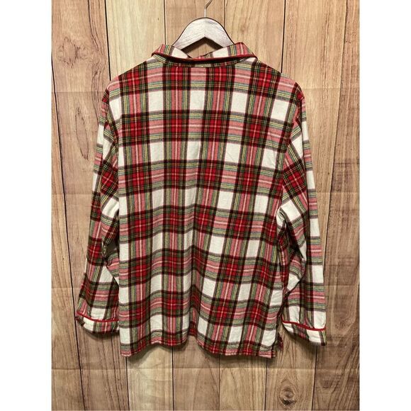 Hanna Andersson XL Adult Holiday Flannel Pajama Top red unisex - Picture 6 of 7